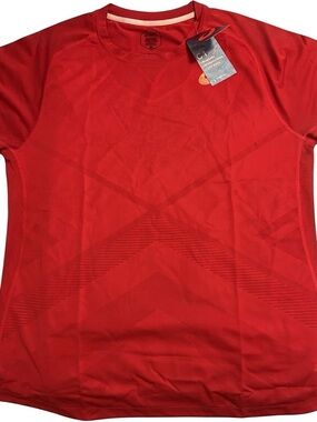 ASICS Red Short Sleeve Performance Tee with Logo